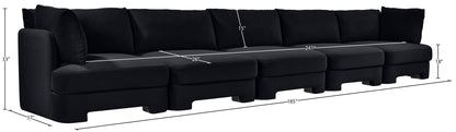 Hammond - Velvet Performance Fabric Upholstered 5 Piece Sofa