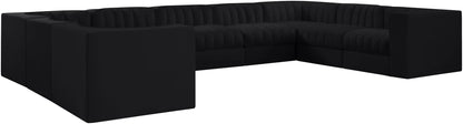 Rummi - Velvet Performance Fabric Upholstered 9 Piece Modular Sectional