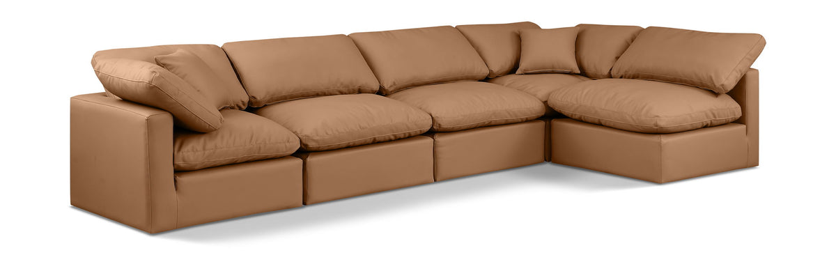 Indulge - Faux Leather 5 Piece Modular Sectional