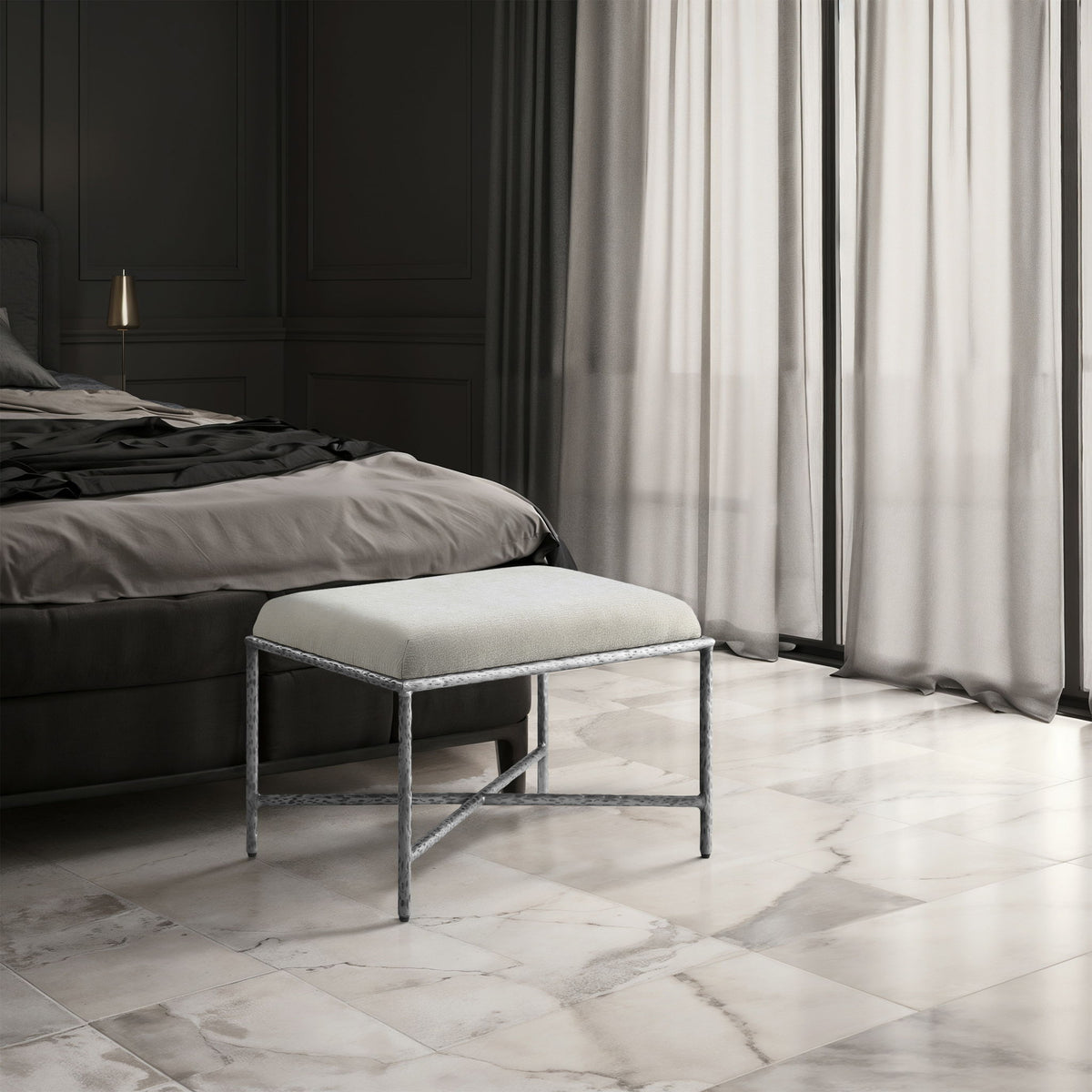 Valley - Bench With Silver Frame