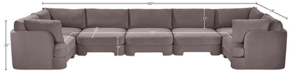 Hammond - Velvet Performance Fabric Upholstered 7 Piece U-Shaped Sectional