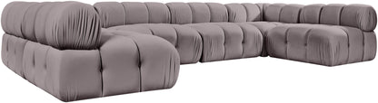 Orin - U-Shaped Velvet 6 Piece Modular Sectional