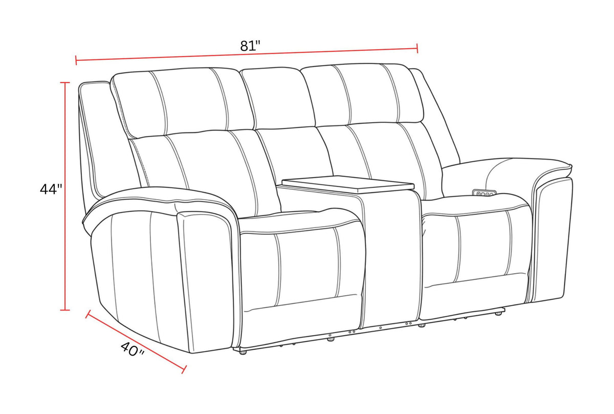 Colton - Power Zero Gravity Console Loveseat With Immersive Audio P3 - Branson Tweed
