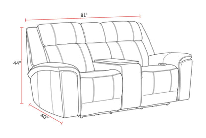 Colton - Power Zero Gravity Console Loveseat With Immersive Audio P3 - Branson Tweed