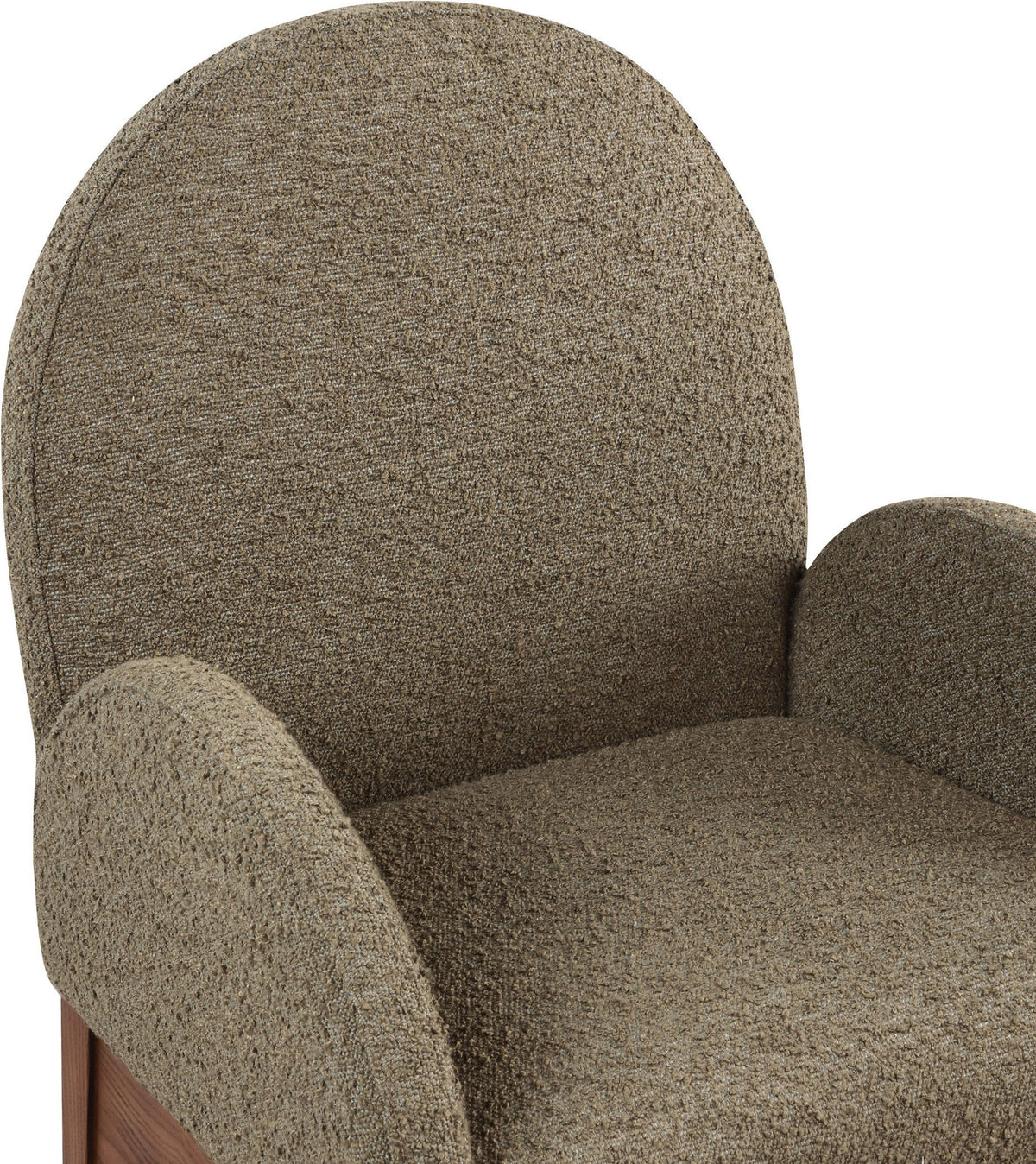 Waldorf - Boucle Dining Arm Chair With Brown Legs