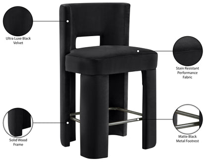 Zuno - Velvet Performance Fabric Upholstered Counter Stool (Set of 2)