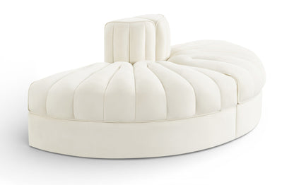 Rummi - Velvet Performance Fabric Upholstered 2 Piece Rounded Modular Loveseat