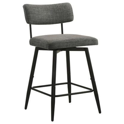 Levine Fabric Upholstered Swivel Counter Chair Grey (Set of 2)