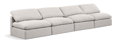 Indulge - Linen 4 Seat Modular Armless Sofa