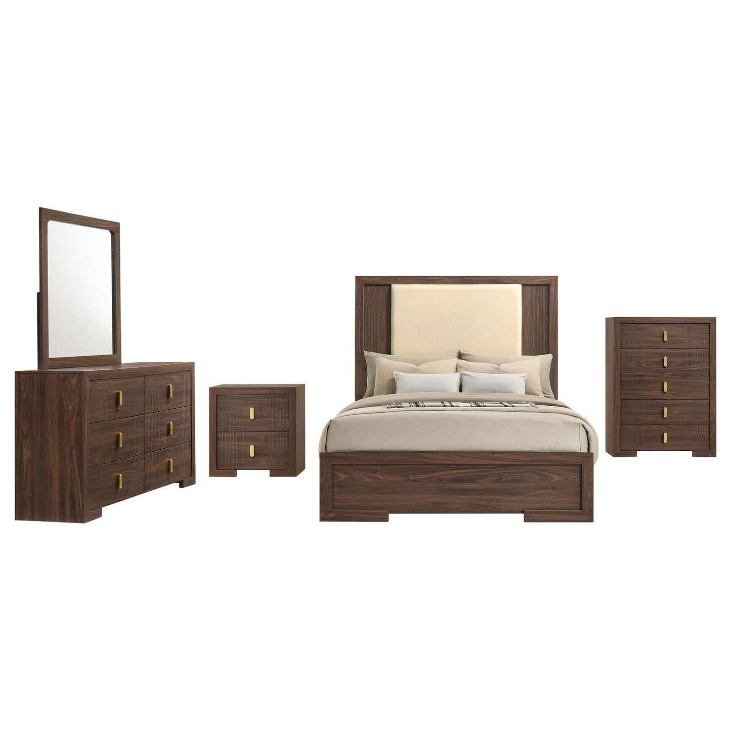 Etienne 5-piece Eastern King Bedroom Set Walnut