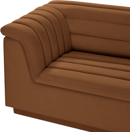 Cascade - Velvet Modular Sectional - Saddle