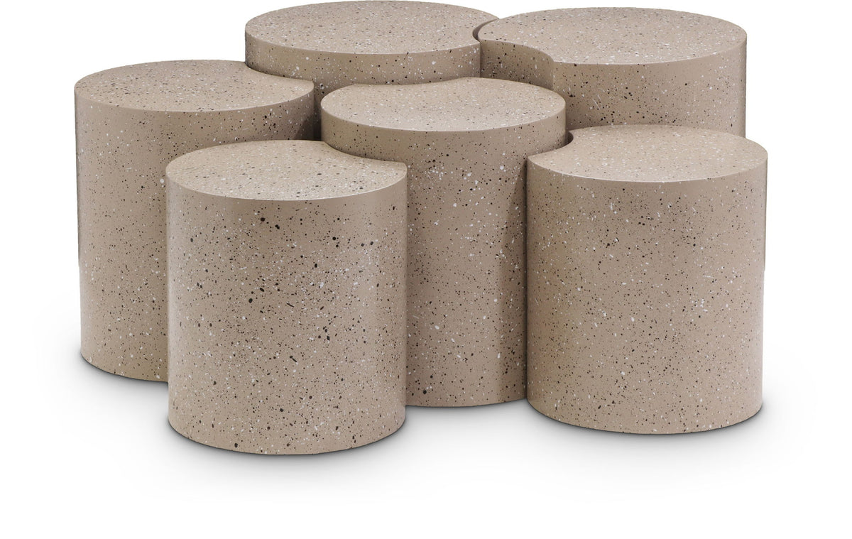Dimple - 20" 6 Piece Modular Coffee Table - Terazzo Finish