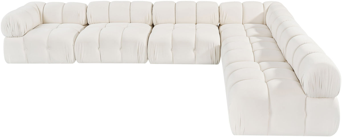 Orin - Velvet 6 Piece Modular L-Shaped Sectional