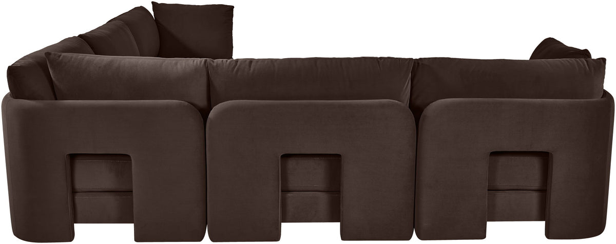 Hammond - Velvet Performance Fabric Upholstered 5 Piece Corner Sectional