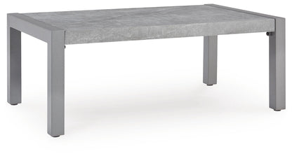 Hurley Park - 4 Pc. - Outdoor Sofa, 2 Lounge Chairs And Coffee Table - Gray