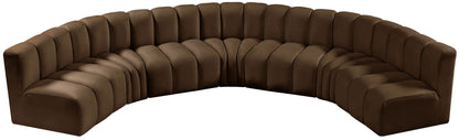 Arc - Velvet 7 Piece U-Shaped Modular Sofa