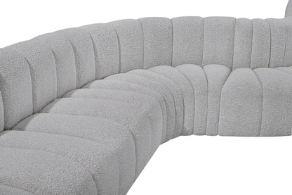 Arc - Boucle Fabric 8 Piece Curved Modular Sofa