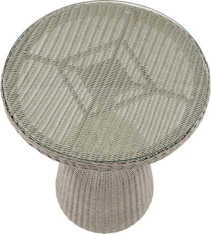 Seacrest - Tempered Glass Top And Wicker Outdoor Patio Counter Height Table