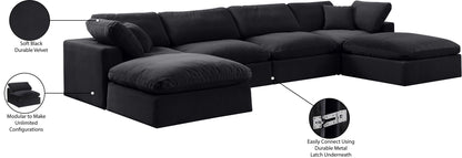 Comfy - 6 Piece Velvet Modular Double Chaise Sectional