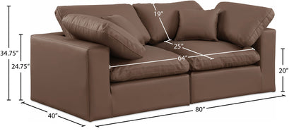 Comfy - Faux Leather Modular Sofa 2 Seats