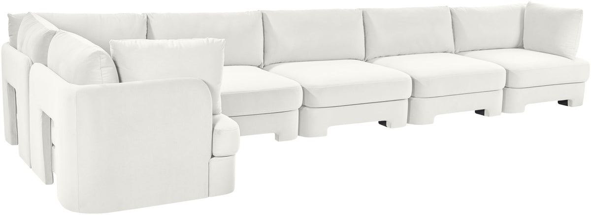 Hammond - Velvet Performance Fabric Upholstered 6 Piece L-Shaped Sectional