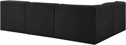 Rummi - Armless Velvet Performance Fabric Upholstered 4 Piece Modular Sectional