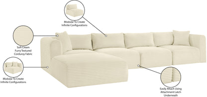 Shaggy - 5 Piece Modular Sectional With Ottoman