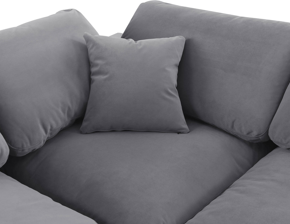 Comfy - 6 Piece Velvet Modular Armless Sectional