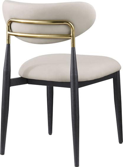 Ronda - Vegan Leather Upholstered Dining Side Chair - Black Legs