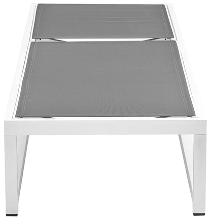 Maldives - Water Resistant Outdoor Patio Adjustable Sun Chaise Lounge Chair With White Base