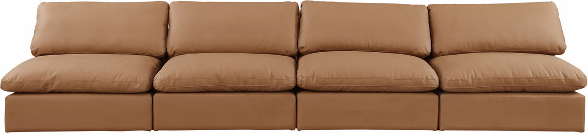 Comfy - Faux Leather Modular Armless Sofa 4 Seats