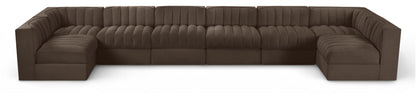 Rummi - Velvet Performance Fabric Upholstered 8 Piece Modular Sectional (With 2 Corner Chairs)