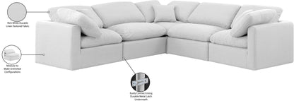 Indulge - Linen 5 Piece Modular Corner Sectional - White