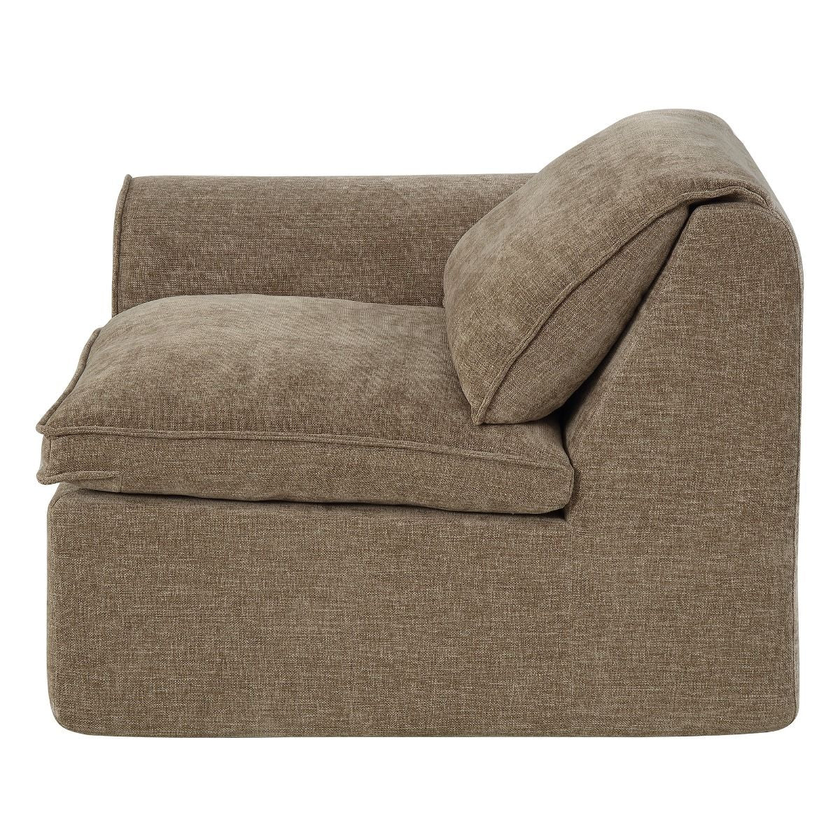 Almano - Modular Left Facing Arm Chair - Light Brown Chenille