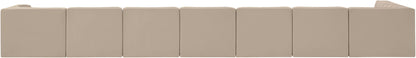 Rummi - Velvet Performance Fabric Upholstered 8 Piece Modular Sectional, L-Shaped (Right)