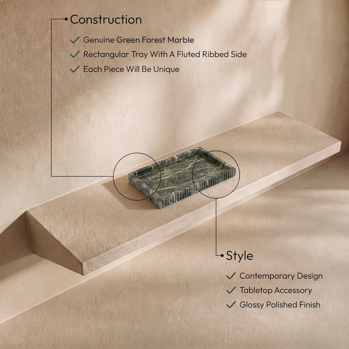 Hannah - Genuine Marble Tray