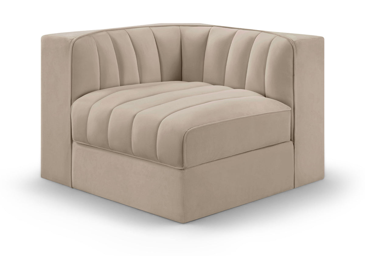 Rummi - Velvet Performance Fabric Upholstered Modular Corner Chair