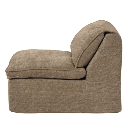 Almano - Modular Armless Chair - Light Brown Chenille