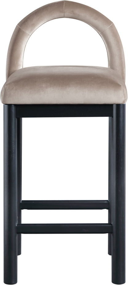 Conrad - Velvet Counter Stool With Black Legs