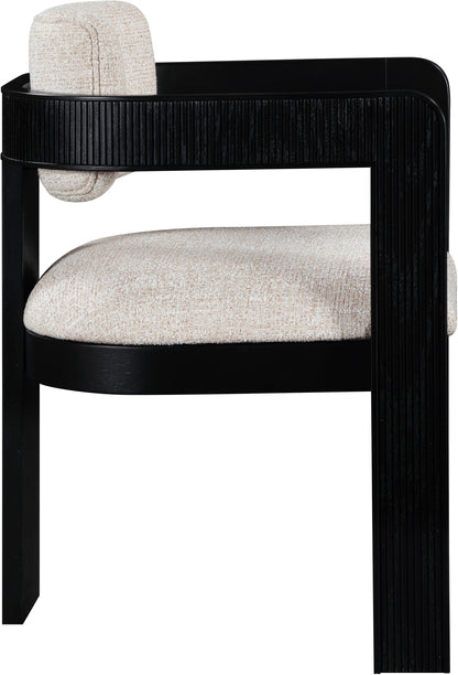 Sacha - Linen Dining Chair With Black Base (Set of 2)