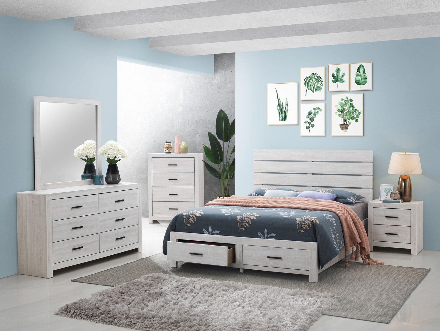 Brantford 5-piece Eastern King Bedroom Set Coastal White