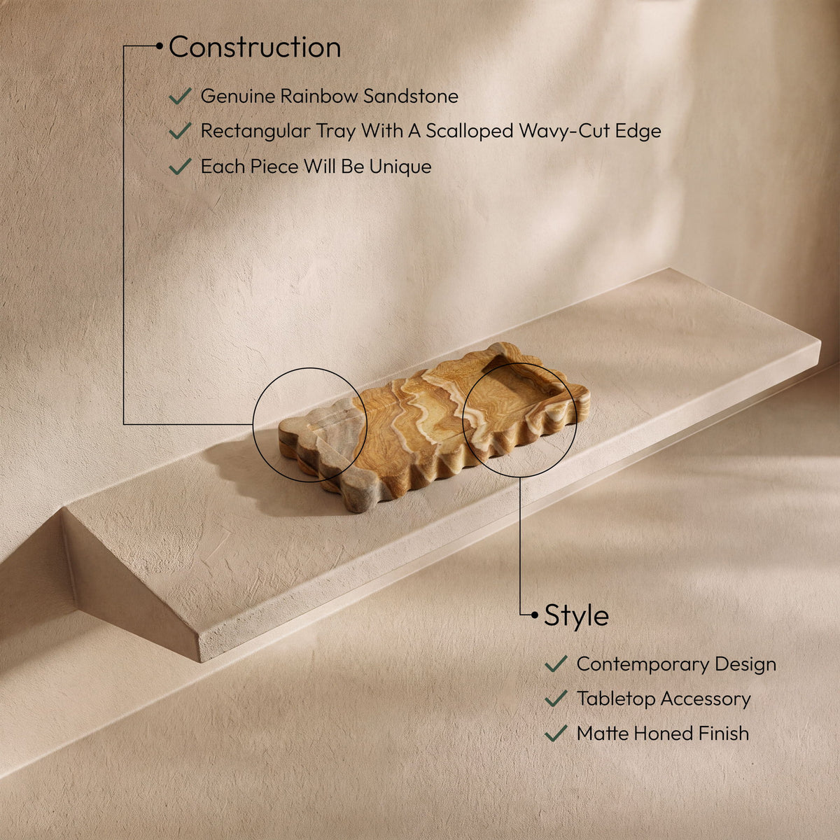 Josie - Genuine Marble Tray