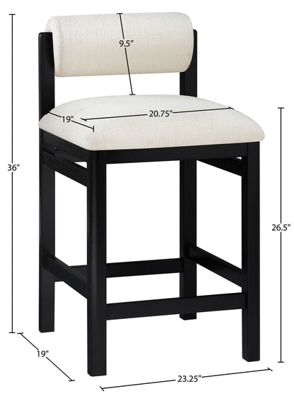Roundhill - Fabric Counter Stool - Black Frame