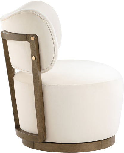 Elara - Velvet Upholstered Swivel Accent Chair - Stained Brown