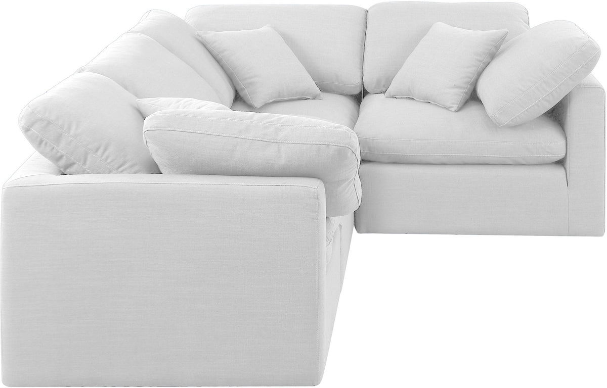 Indulge - Linen 4 Piece Modular Corner Sectional - White