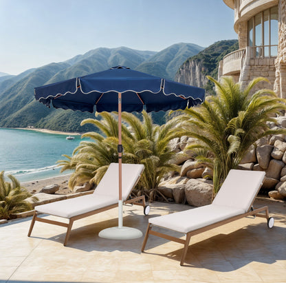 Amalfi - Patio Umbrella - White Base / Light Brown Pole