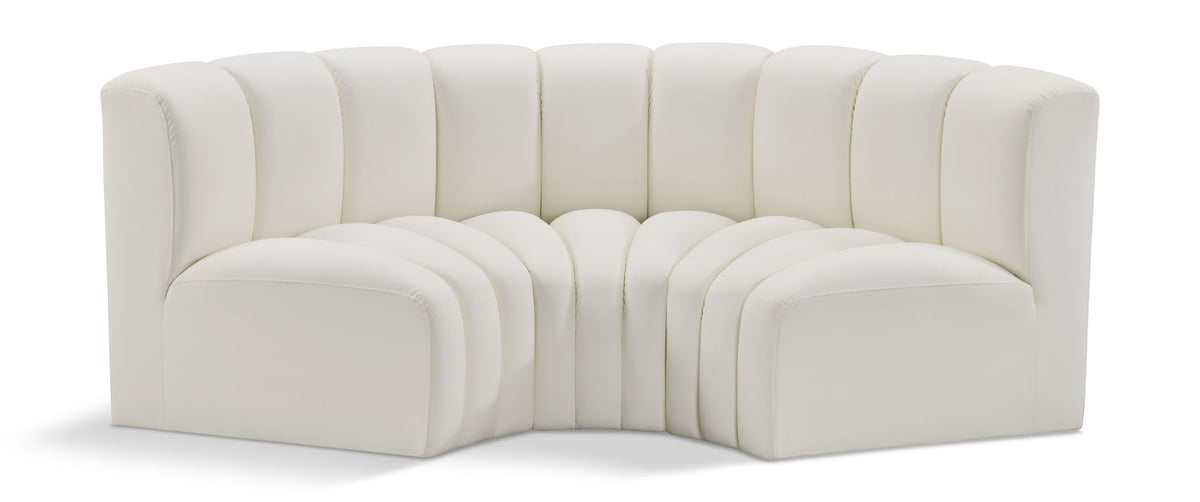 Arc - Faux Leather 3 Piece Modular U-Shaped Sofa