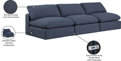 Comfy - Linen Modular Armless Sofa 3 Seats