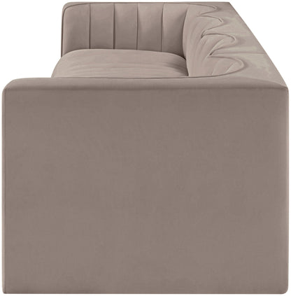 Rummi - Velvet Performance Fabric Upholstered 4 Piece Modular Sofa