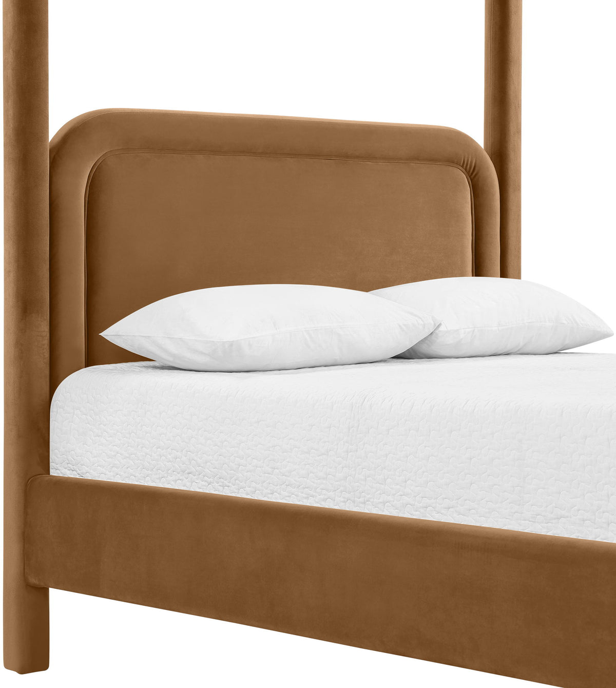 Salina - Velvet Upholstered Bed - Saddle